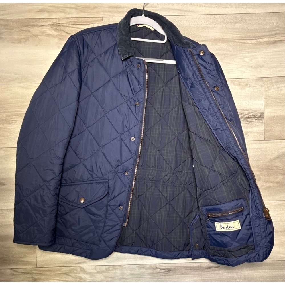 Boden London Quilted Barn Jacket Navy Corduroy Collar Women's S - Picture 10 of 10